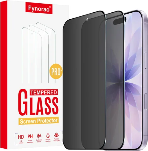 Miniatura 19 de Paquete de 2+2 protectores de pantalla de vidrio mate de privacidad y protector de lente de cámara para iPhone 15, película de vidrio templado mate
