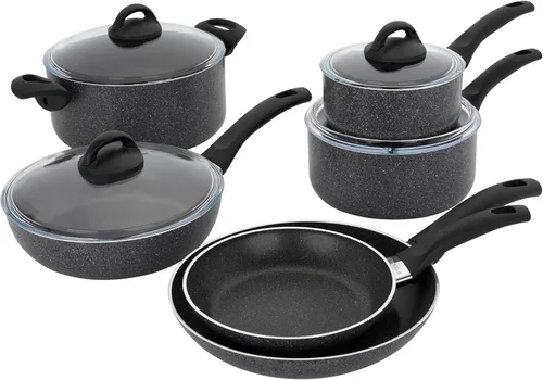 Henckels Everlift Granite - Juego de utensilios de cocina antiadherentes de 10 piezas, fabricado en Italia, revestimiento antiadherente duradero de
