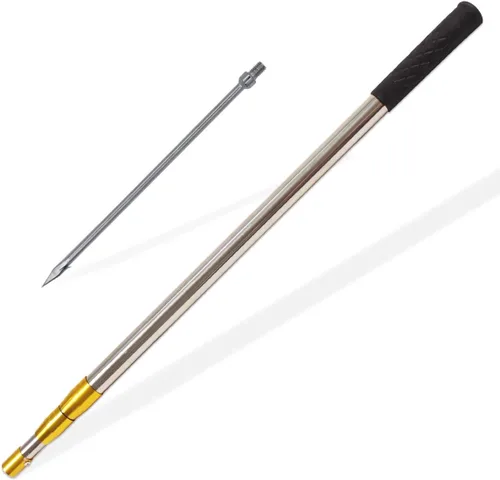 Miniatura 9 de Dutiplus Caña de pescar telescópica con dientes de 1~5, arpón de pesca de mar y hielo con barbas, lanza de pesca para caza de peces, ranas, topos