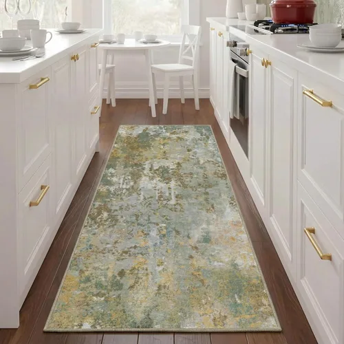 Miniatura 38 de Tapete de entrada de 2 x 3 pulgadas, color dorado beige, para entrada interior, 24 x 36 pulgadas, lavable y pequeño, para suelo de cocina, entrada