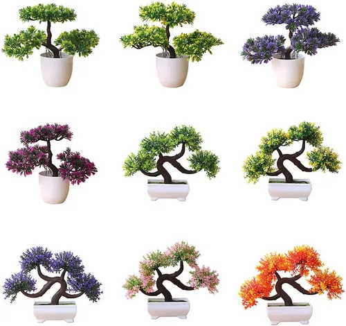Miniatura 2 de Planta bonsai artificial, árbol en maceta, decoración para el hogar, hotel y jardín, Plástico, 8#, talla única