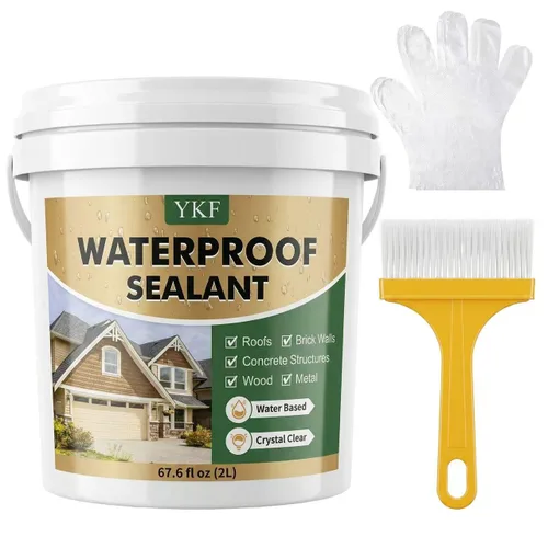 Miniatura 12 de YKF Sellador transparente impermeable de 12 onzas, revestimiento transparente de reparación de fugas a base de agua para techo, pared, baño, ducha