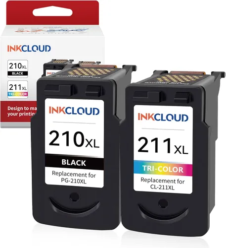INKCLOUD Cartuchos de tinta compatibles de repuesto para Canon PG-210XL CL-211XL para impresoras PIXMA IP2702 MP230 MP240 MP250 MP280 MP480 MP490