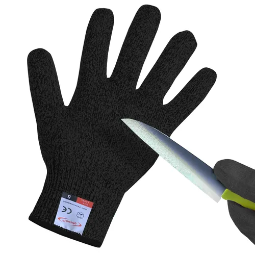 Miniatura 25 de Guantes resistentes a cortes, 4 pares de guantes resistentes a cortes de grado alimenticio, guantes de corte para cocina, pelado de ostras, Gris