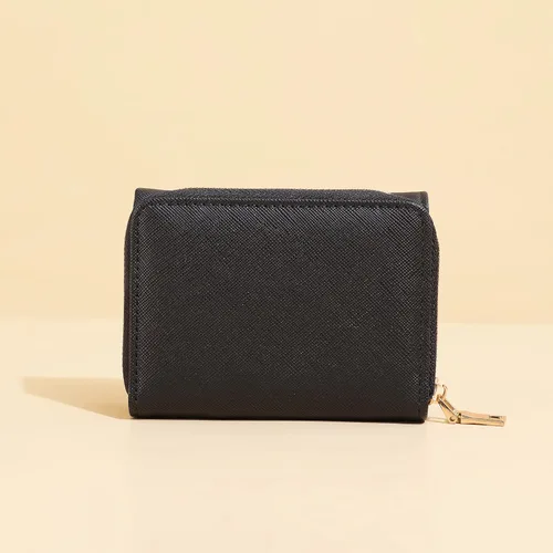Miniatura 7 de JIUFENG Cartera corta con bloqueo RFID para mujer, multiusos, con cremallera, plegada, monederos, bolsas para múltiples tarjetas, organizador