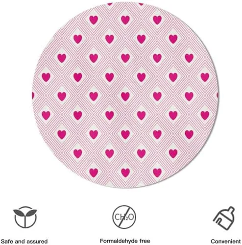 Miniatura 3 de Mantel redondo de líneas geométricas e impresiones de amor, mantel lavable, resistente a las arrugas, para el hogar, cocina, comedor, picnic
