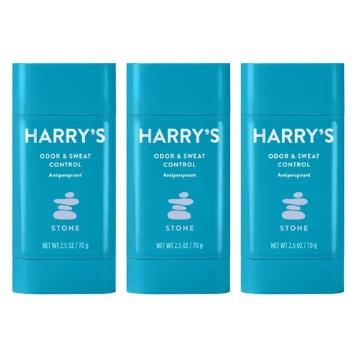 Harry's Desodorante para hombre, antitranspirante, antitranspirante para control de olores y sudor, aroma a piedra, 3 unidades