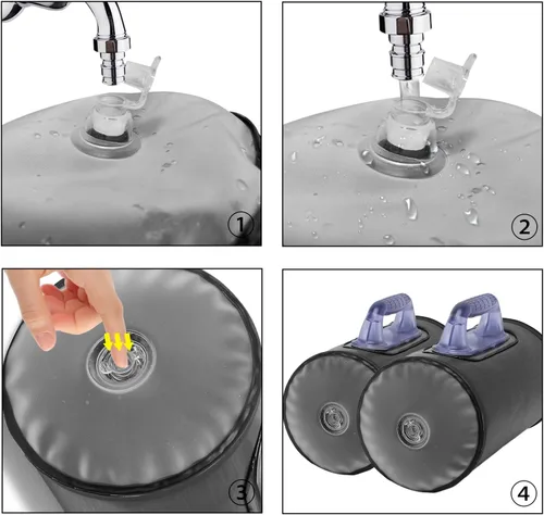Miniatura 4 de Mancuernas de agua, mancuernas de entrenamiento rellenas de agua, juego de pesas de viaje, pesas ajustables a 40 libras, 30 libras, 20 libras, 10