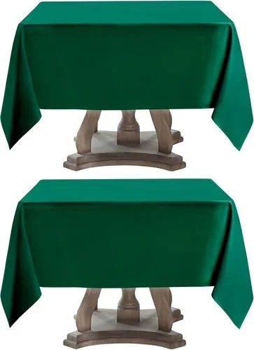 Miniatura 48 de Mantel rectangular de 60 x 102 pulgadas, color blanco, 1 paquete de manteles para 6ft, resistentes a las manchas, decorativo, lavable, de poliéster