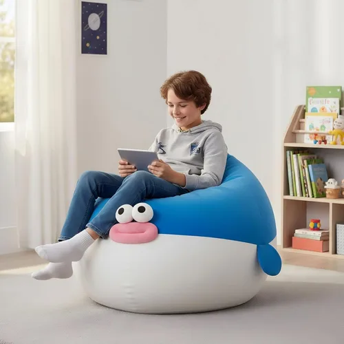 Miniatura 6 de Funda para puf para niños, almacenamiento de animales de peluche, suave y lavable, para niños y niñas, organizador de almacenamiento de juguetes