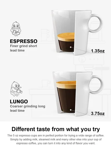 Miniatura 4 de LE TAUCI Tazas de Espresso de 5 onzas, Tazas de Café Pequeñas Apilables de Cerámica, Diseñadas para Dobles Shots de Espresso, Lungo y Té, Perfectas