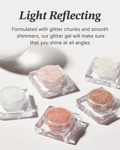 Miniatura 3 de Gel Glint Glitter (ron N Sugar, 0.13 onzas), maquillaje corporal multiusos para ojos, mejillas, cuerpo y cabello de LG Beauty. Pigmento rico, brillo