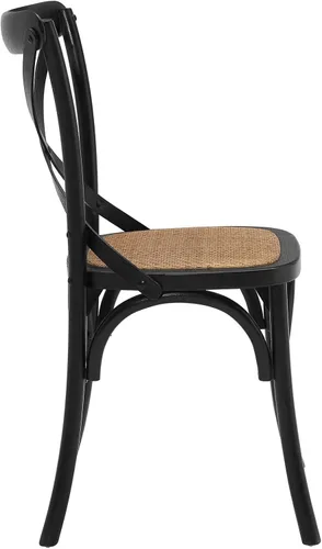 Miniatura 3 de Modway Gear - Silla de comedor de estilo rústico y moderno estilo granja, en madera de olmo y ratán, color negro