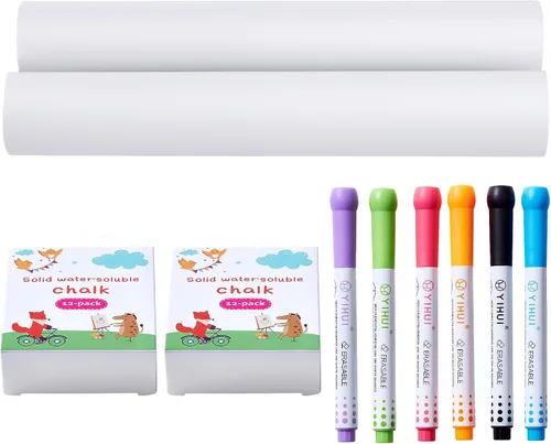 VEVOR Juego de accesorios de caballete, 32 piezas de caballete artístico para niños, incluye tizas, marcadores de borrado en seco y rollos de papel,