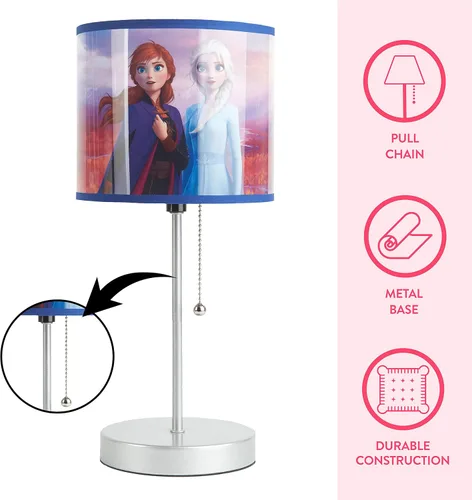 Miniatura 4 de Lámpara de mesa para niños Frozen 2 con cadena de tracción, metal, pantalla decorativa impresa temática