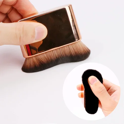 Miniatura 4 de Yoseng Cepillo autobronceador – Cepillo Kabuki de oro rosa para cuerpo, cara y manos, vegano, aplicación sin rayas, multiusos para autobronceador