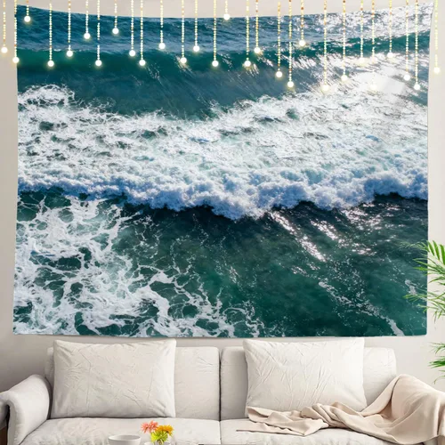 Miniatura 10 de Shrahala Tapiz de pared con paisaje de lago de otoño, bosque amarillo, para colgar en la pared, tapiz grande, decoración de fibra de poliéster