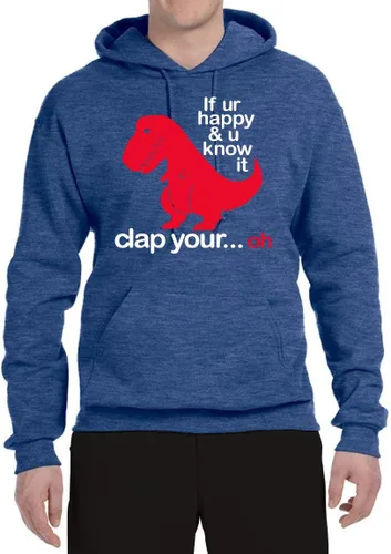 Miniatura 9 de Wild Bobby Sudadera con capucha unisex con estampado "If You're Happy and You Know it" de Dinausor