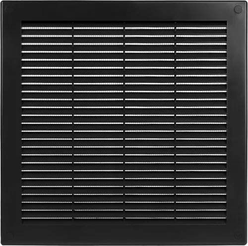 Miniatura 40 de Paquete de 2 cubiertas cuadradas de ventilación de aire de 4" x 4" (tamaño exterior) - Deflector de ventilación de plástico negro - Malla