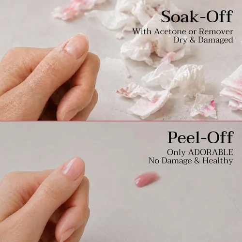 Miniatura 10 de Peel-Off - Juego de 3 esmaltes de uñas veganos – melocotón y melocotón pálido + capa superior transparente Halal, a base de agua, transpirable,
