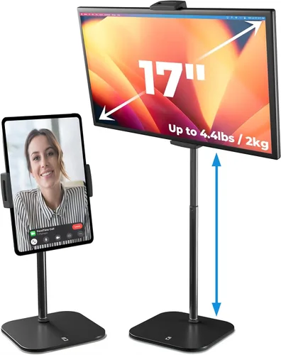 COOPER TabStand, Soporte para iPad de 20" de Alto para Escritorio, Soporte de Monitor Portátil hasta 17" Soporta 4.4 lb, Soporte de Escritorio para