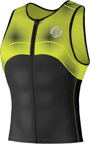 Miniatura 6 de SLS3 Tri Top Hombre - Camiseta de triatlón sin mangas para hombre - Material PRO Premium FX - Camisas de triatlón de 3 bolsillos para hombre