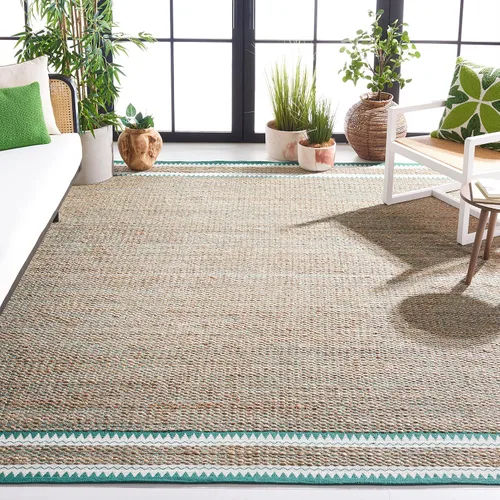 Miniatura 7 de SAFAVIEH Colección de fibra natural - Alfombra decorativa de 2 x 3 pies, color natural y negro, hecha a mano de yute rústico costero, ideal