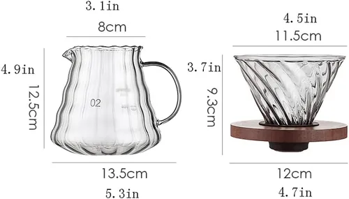 Miniatura 2 de JITEM Cafetera - Cafetera de boquilla larga, máquina de goteo manual para el hogar, cafetera fría elaborada a mano con filtro, cafetera de mesa