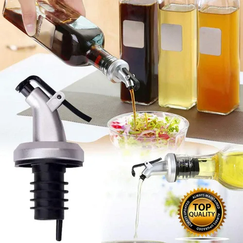 Paquete de 3 boquillas para verter aceite, dispensador de botellas de aceite de oliva con boquilla a prueba de fugas para aceite de oliva, vino,