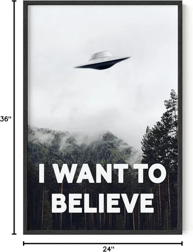 Miniatura 8 de HAUS AND HUES The X Files I Want To Believe - Póster OVNI para dormitorio, arte de pared de ciencia ficción, decoración de archivos X