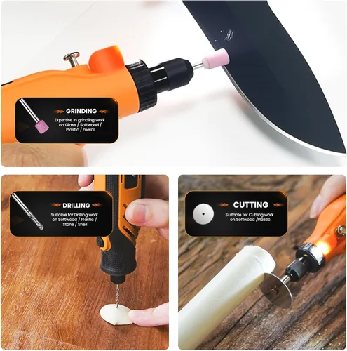 Miniatura 6 de HARDELL 69 piezas de accesorios para herramientas rotativas, kit de accesorios para herramientas rotativas eléctricas con vástagos de diámetro
