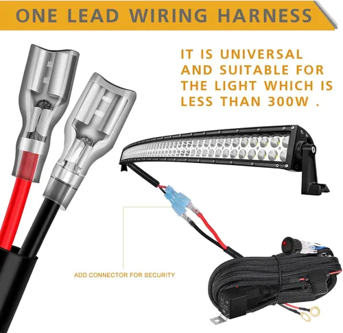 Miniatura 7 de Arnés de cableado de 1 cable, Rfroad Lighting Kit de arnés de cableado resistente de 12V con interruptor de balancín de nylon para barra de luz LED