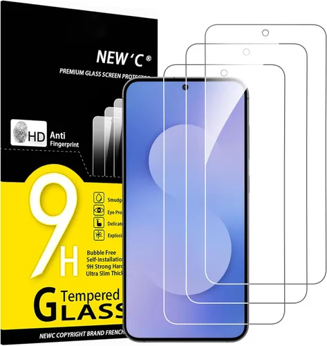 Miniatura 7 de NEW'C Paquete de 3 protectores de pantalla de vidrio templado diseñados para Samsung Galaxy A12, Galaxy A02s, resistente a los arañazos, sin