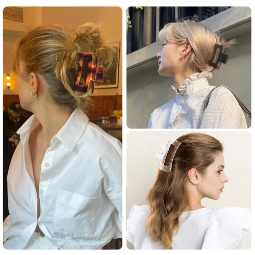 Miniatura 7 de Sisiaipu Pinzas para el Cabello, Pinzas Medianas de 3.5 Pulgadas, Paquete de 6 para Mujeres y Niñas - Accesorios para el Cabello Color Ámbar