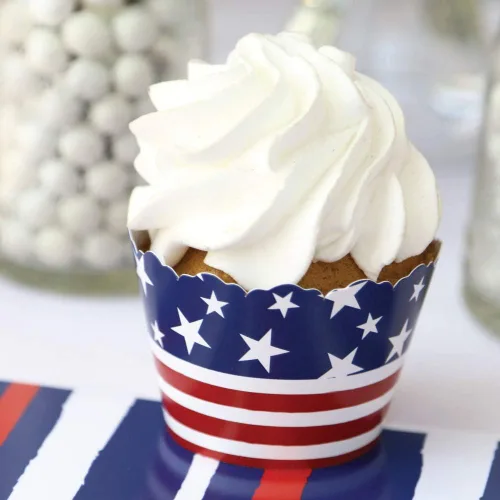 Miniatura 4 de Big Dot of Happiness Estrellas y rayas – Día de los Caídos, 4 de julio y Día del Trabajo de Estados Unidos, decoración patriótica para cupcakes