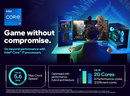 Miniatura 2 de Intel® Core™ i7-14700K Nuevo procesador de escritorio para juegos de 20 núcleos (8 núcleos P + 12 núcleos E) con gráficos integrados - Desbloqueado
