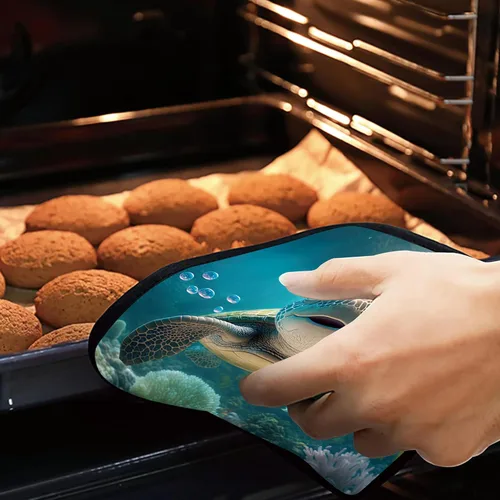 Miniatura 7 de 3D - Juego de 2 soportes para ollas sonrientes de tortuga, resistentes al calor, para cocinar, hornear, hacer barbacoas, regalos para mujeres