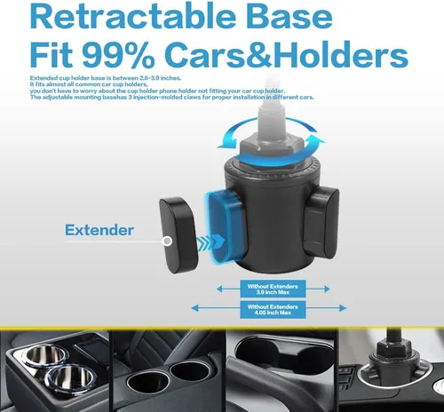 Miniatura 3 de Soporte para teléfono 2 en 1, soporte universal de cuello de cisne ajustable, rotación 360, liberación de un botón, se adapta a teléfonos de 4 a 7