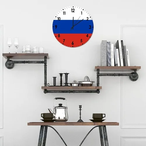 Miniatura 55 de Cheyan Reloj de pared con bandera de Canadá de 12 pulgadas, silencioso, sin tictac, de PVC, funciona con pilas, reloj redondo decorativo, regalo