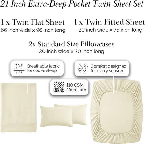 Miniatura 228 de Southshore Fine Living, Inc. Juego de 7 piezas de sábanas King divididas para cama ajustable, juego de sábanas King divididas con bolsillo de 21