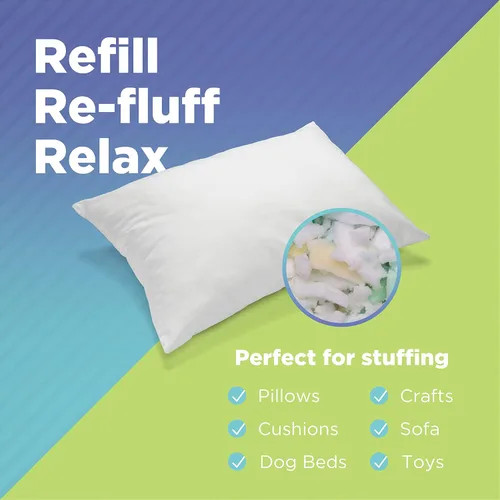 Miniatura 5 de Relleno de gomaespuma triturada, para reciclado de pufs, camas para mascotas y almohadas. Fabricado en los Estados Unidos, de Bean Products