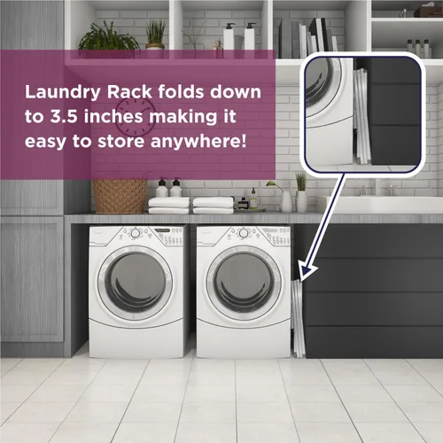 Miniatura 6 de BLACK+DECKER Organizador de lavandería extensible/plegable tendedero para secar ropa. Esencial para campamento/remolques o cualquier lugar donde Gris