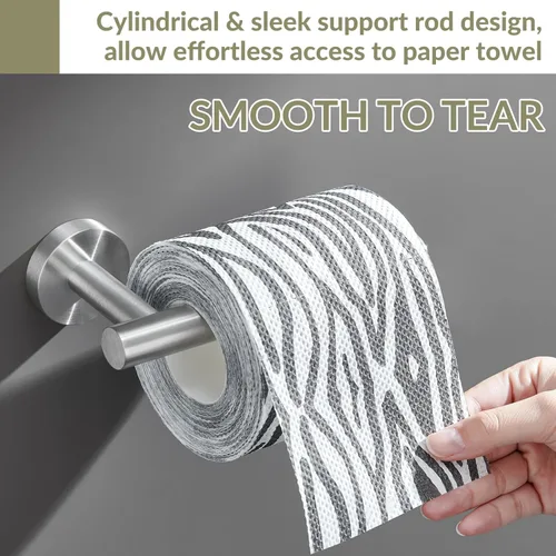 Miniatura 5 de APLusee Soporte de papel higiénico de níquel cepillado, soporte de papel higiénico de acero inoxidable 304 para pared de baño, dispensador de rollos