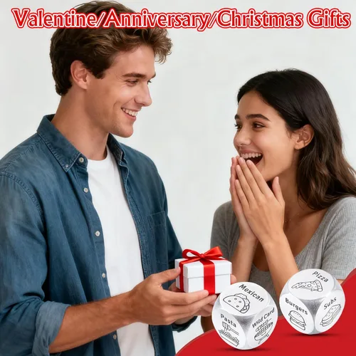 Miniatura 5 de Juego de 2 dados de comida, regalos del día del padre, para marido, hombres, papá, decisión de comida, dados para parejas, regalo de graduación