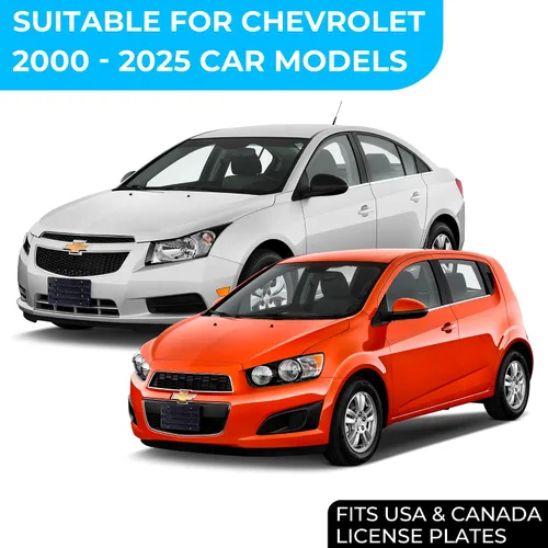 Miniatura 2 de Soporte de placa frontal compatible con Chevrolet 2000-2025, incluye kit de montaje con 6 tornillos y llave, soporte de placa duradero