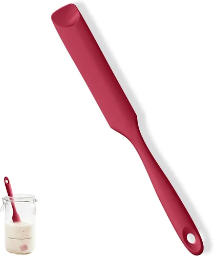 Miniatura 20 de U-Taste Espátula de silicona para frasco de masa madre: esparcidor de mermelada largo y delgado de grado alimentario, palo de agitación resistente