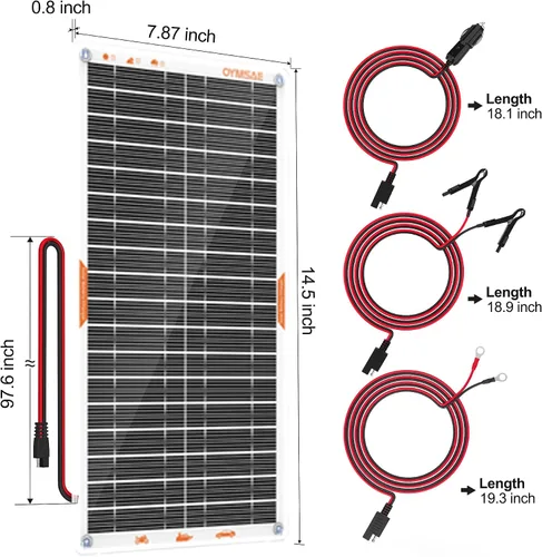 Miniatura 3 de OYMSAE Cargador de batería solar de coche blanco de 10 W, cargador de batería portátil de 12 V y mantenedor, panel solar impermeable para coche