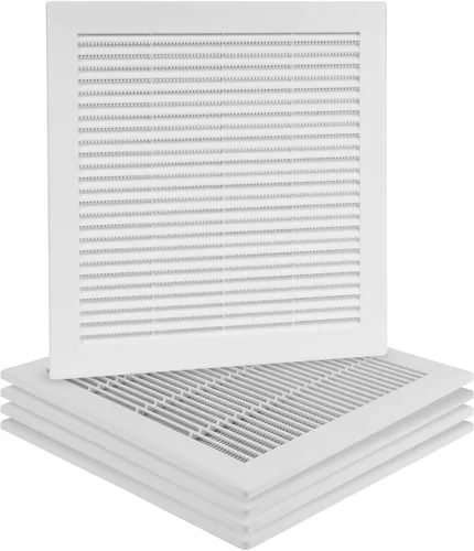Miniatura 31 de Paquete de 2 cubiertas cuadradas de ventilación de aire de 4" x 4" (tamaño exterior) - Deflector de ventilación de plástico negro - Malla