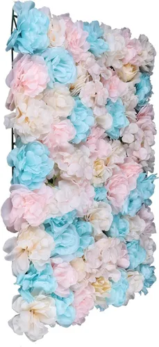 Miniatura 3 de Panel de pared de flores artificiales 3D, 24 x 16 pulgadas, 10 paneles de fondo de pared para exteriores, interiores, fiestas, bodas, día de San