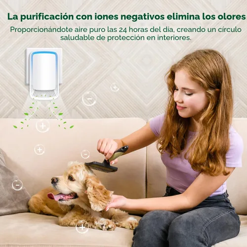 Miniatura 5 de Ionizadores de aire para el hogar (paquete de 3), generador de iones negativos, ambientador silencioso para dormitorio, oficina, cocina, filtro